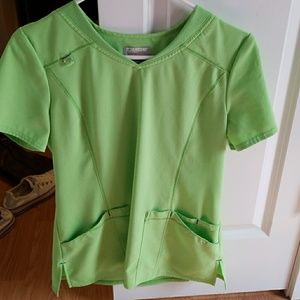 Scrub top neon green